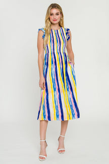Multi Stripe Midi Dress