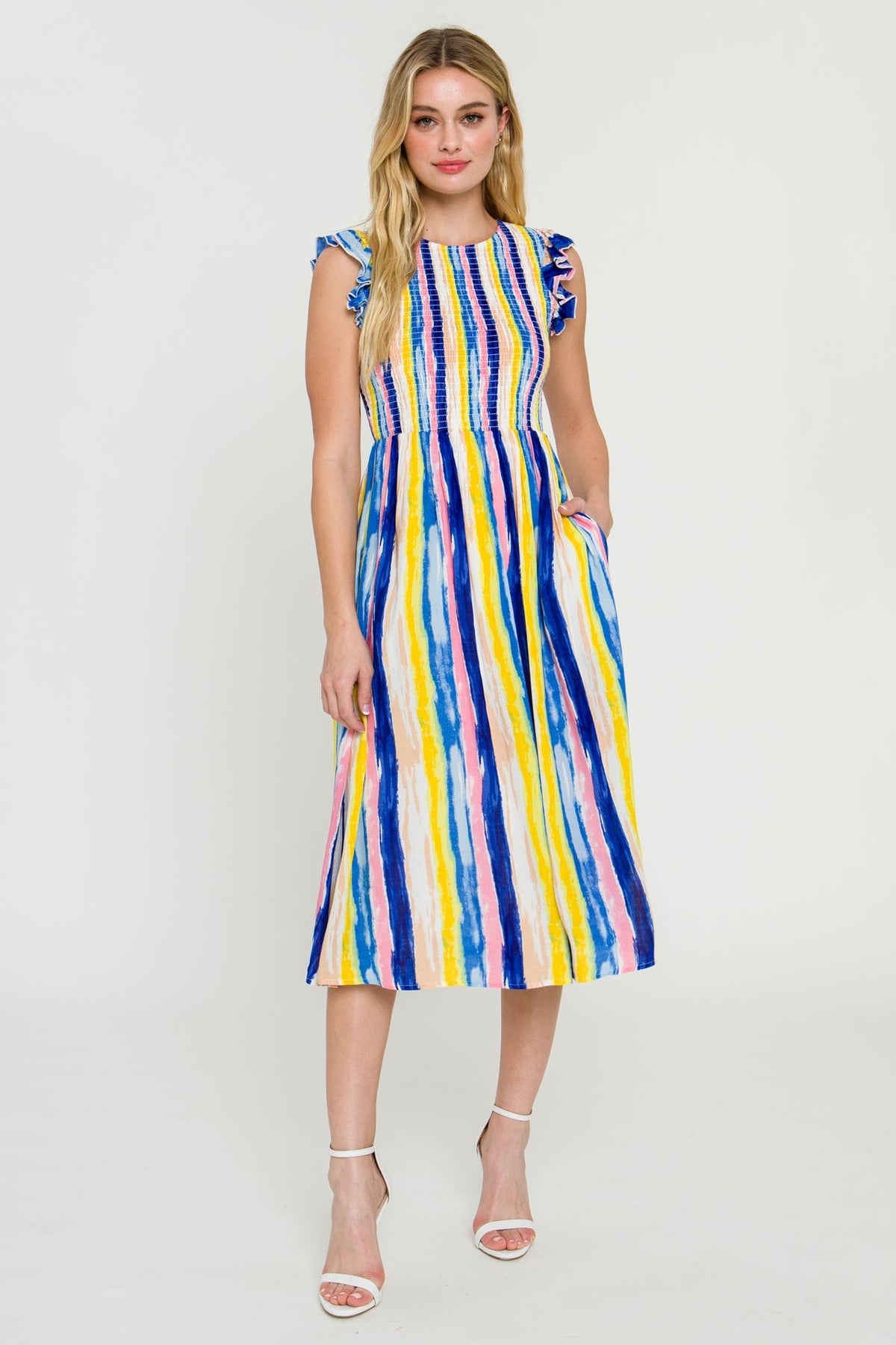 ENGLISH FACTORY - Multi Stripe Midi Dress - DRESSES available at Objectrare