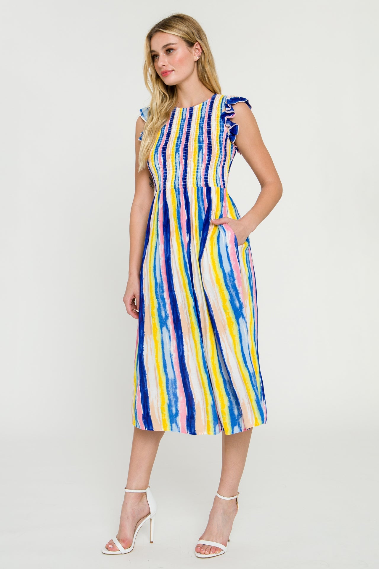 Multi Stripe Midi Dress