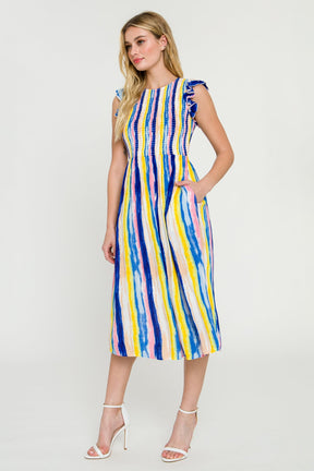 ENGLISH FACTORY - English Factory - Multi Stripe Midi Dress - DRESSES available at Objectrare