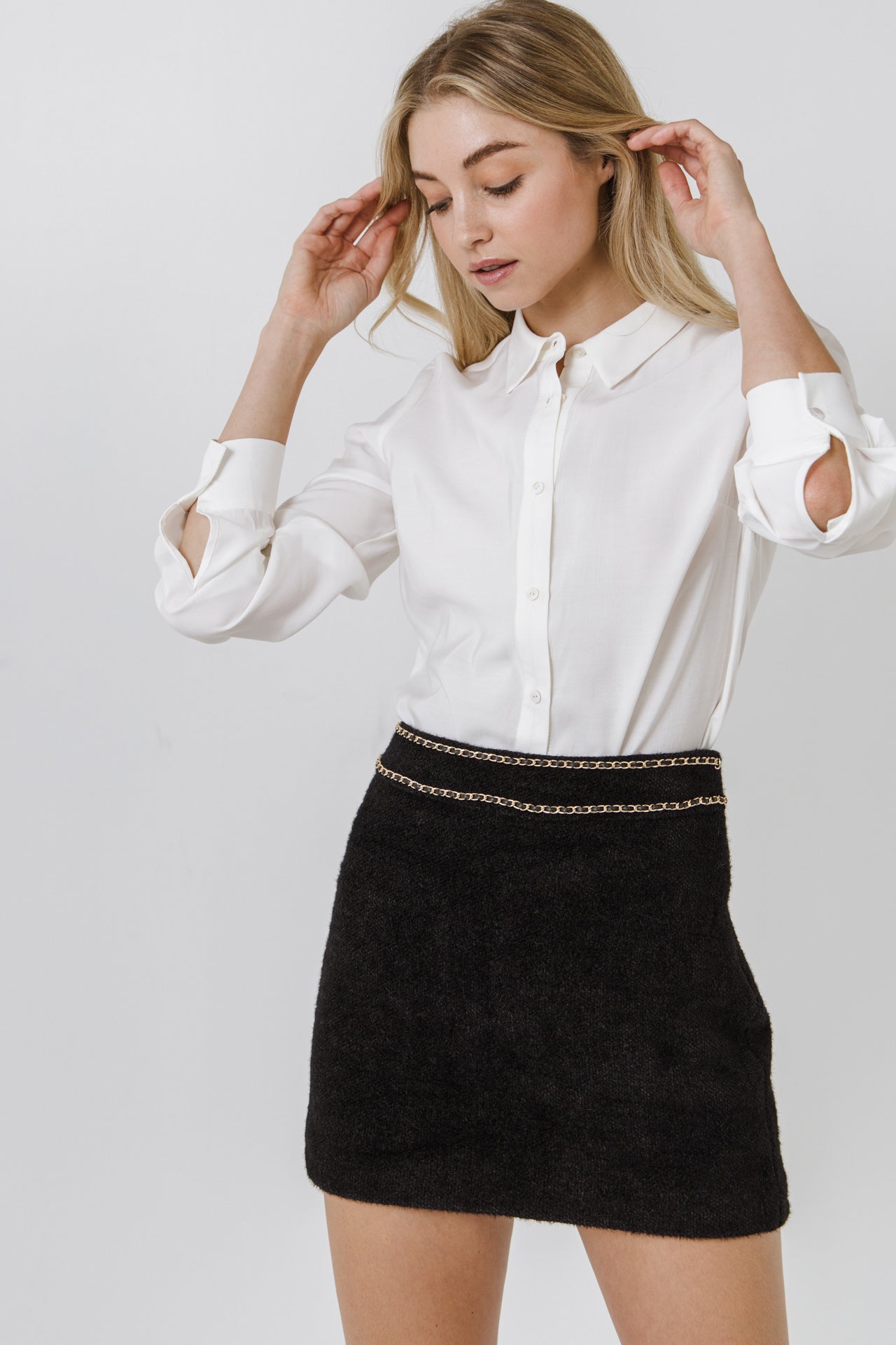 Chain Trimmed Mini Skirt