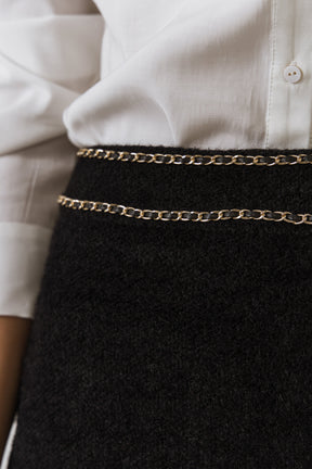 Chain Trimmed Mini Skirt