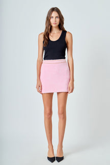 Chain-Trimmed Mini Skirt