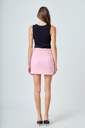 Chain-Trimmed Mini Skirt