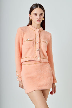 ENDLESS ROSE - Chain-Trimmed Mini Skirt - SKIRTS available at Objectrare