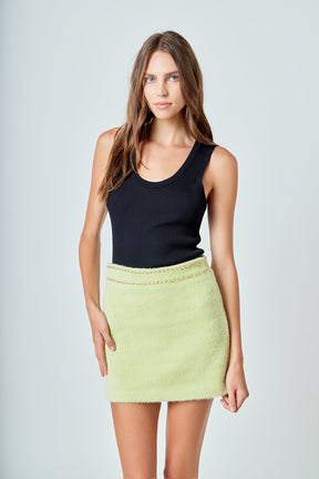 Chain-Trimmed Mini Skirt