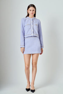 ENDLESS ROSE - Chain-Trimmed Mini Skirt - SKIRTS available at Objectrare