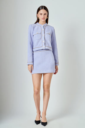 ENDLESS ROSE - Chain-Trimmed Mini Skirt - SKIRTS available at Objectrare