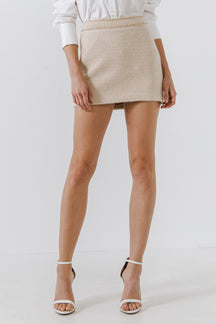 ENDLESS ROSE - Chain-Trimmed Mini Skirt - SKIRTS available at Objectrare