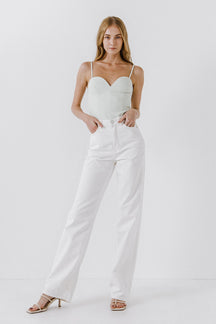 ENDLESS ROSE - Deep V-Neck Bodysuit - TOPS available at Objectrare