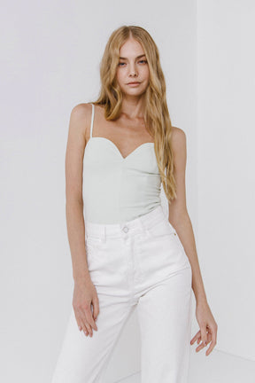 ENDLESS ROSE - Deep V-Neck Bodysuit - TOPS available at Objectrare