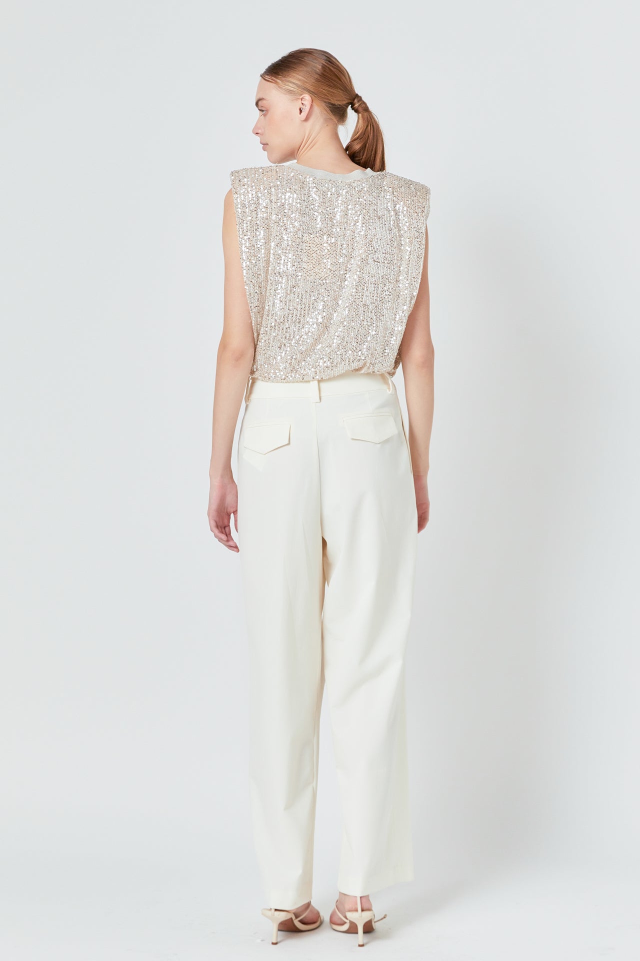 Endless Rose - Sequin Shoulder Pad Top