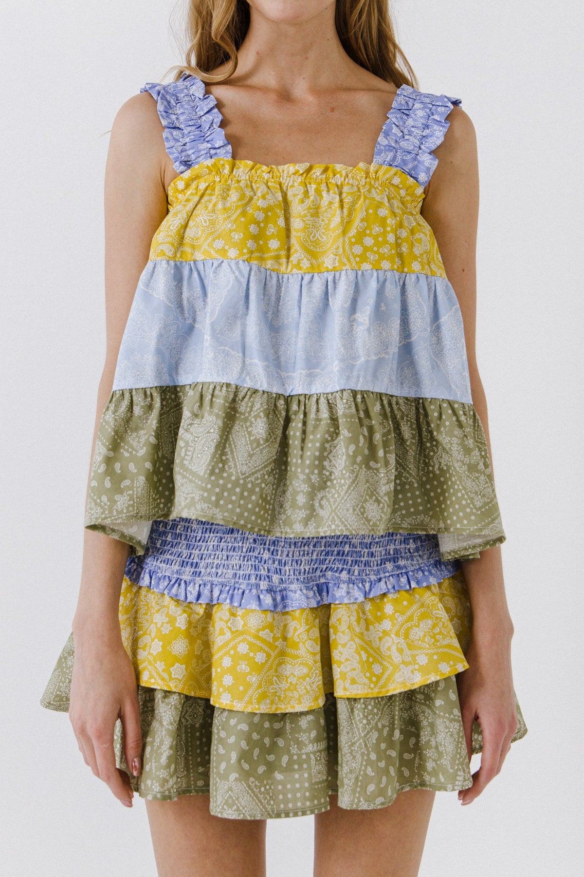 ENGLISH FACTORY - Colorblock Paisley Top - TOPS available at Objectrare