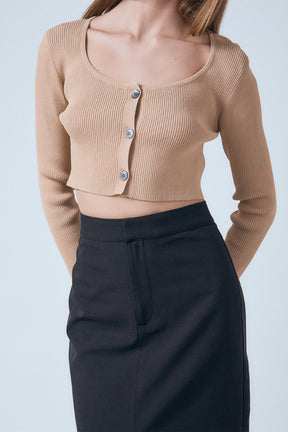 ENDLESS ROSE - Cropped Knit Cardigan - SWEATERS & KNITS available at Objectrare