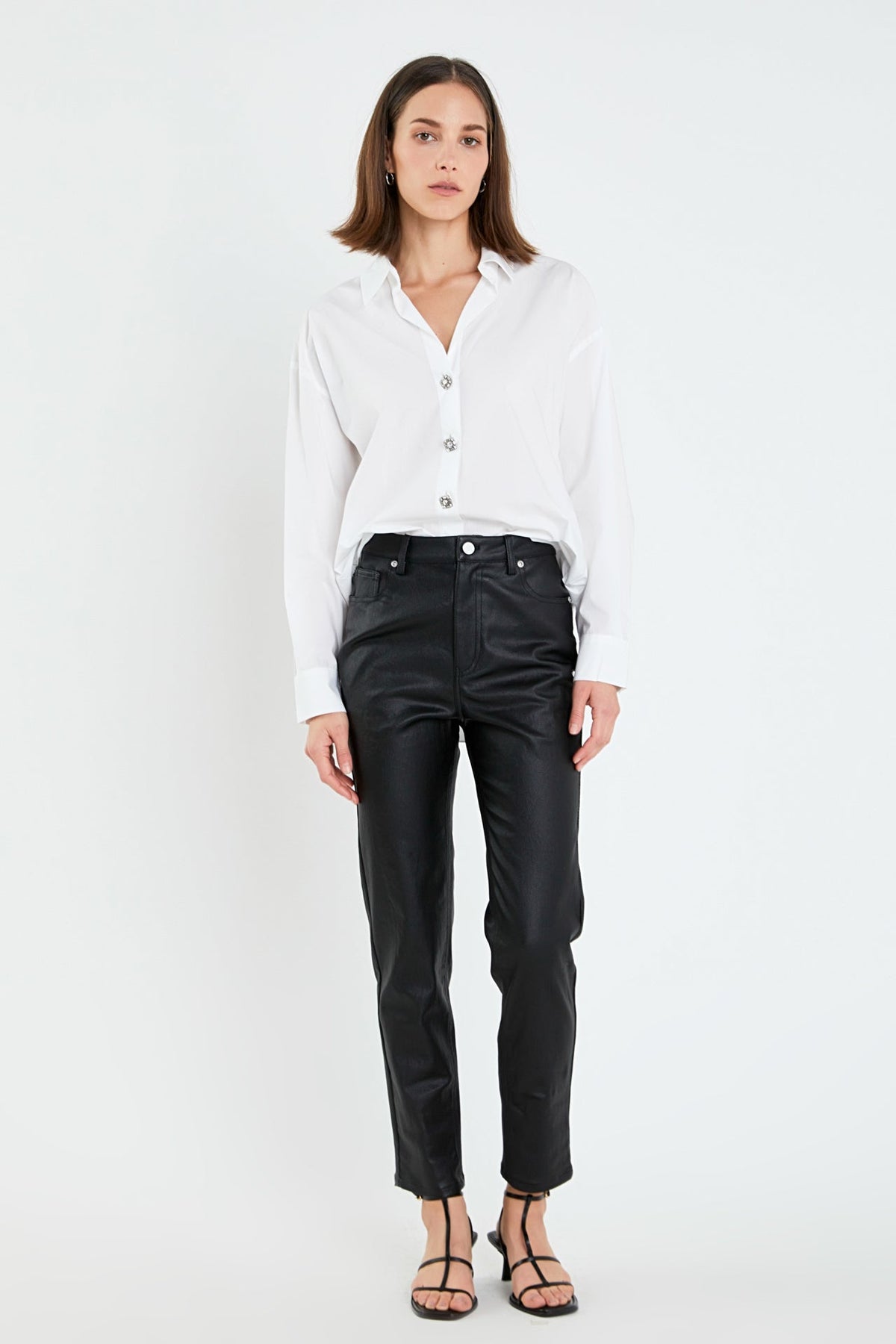 ENGLISH FACTORY - Coated Skinny Jean - JEANS available at Objectrare