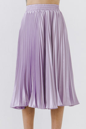 ENDLESS ROSE - Pleated Satin Skirt - SKIRTS available at Objectrare
