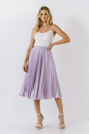 ENDLESS ROSE - Pleated Satin Skirt - SKIRTS available at Objectrare
