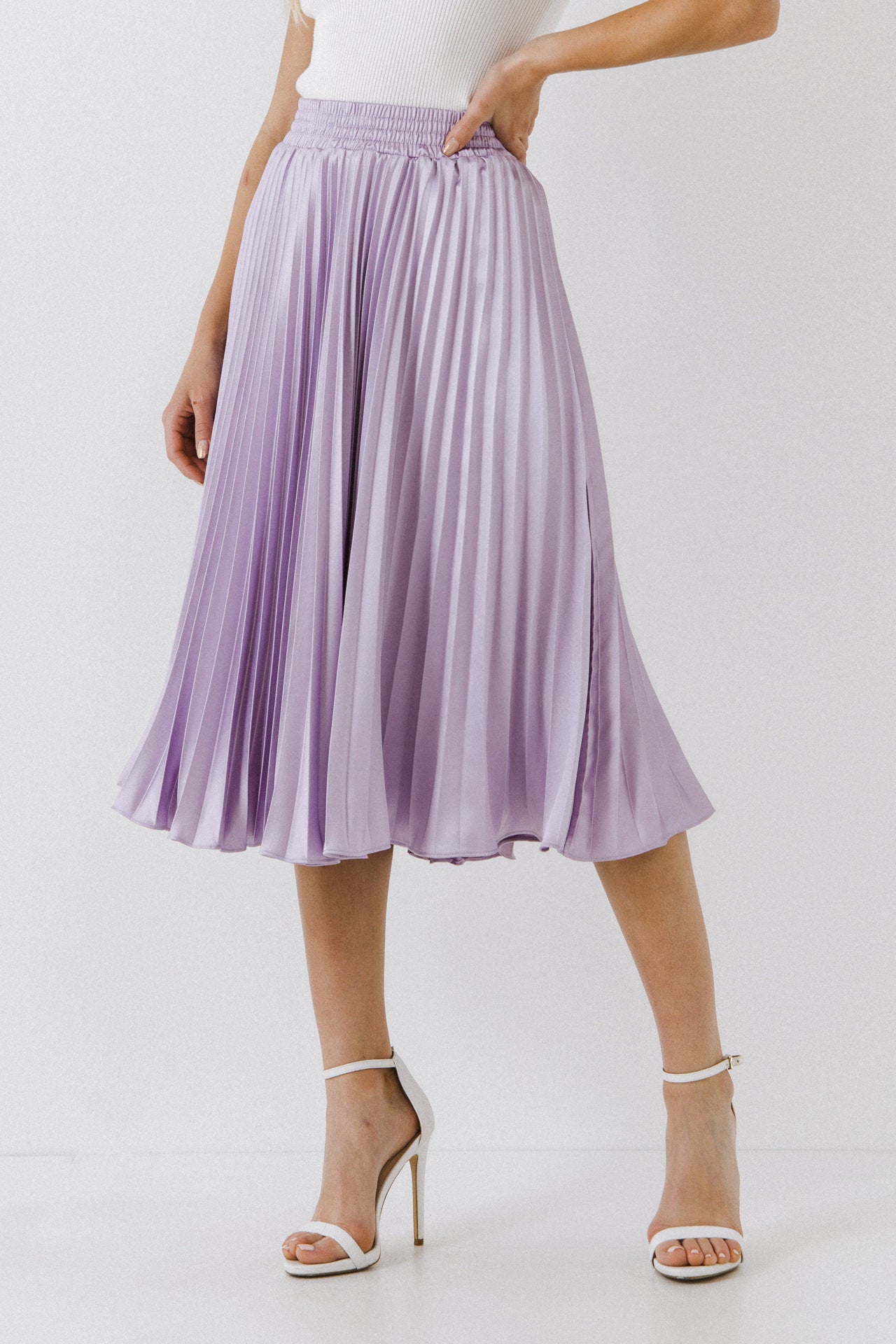 ENDLESS ROSE - Pleated Satin Skirt - SKIRTS available at Objectrare