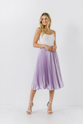 ENDLESS ROSE - Pleated Satin Skirt - SKIRTS available at Objectrare