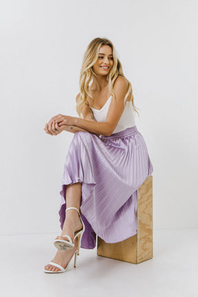 ENDLESS ROSE - Pleated Satin Skirt - SKIRTS available at Objectrare