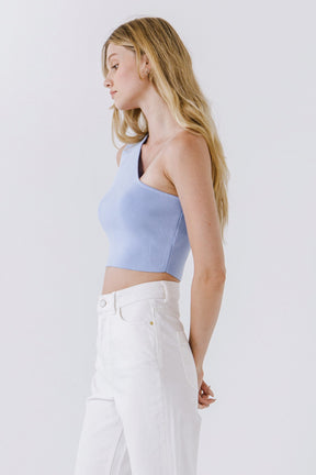ENDLESS ROSE - One Shoulder Knit Crop Top - SWEATERS & KNITS available at Objectrare