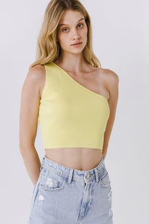 ENDLESS ROSE - One Shoulder Knit Crop Top - SWEATERS & KNITS available at Objectrare