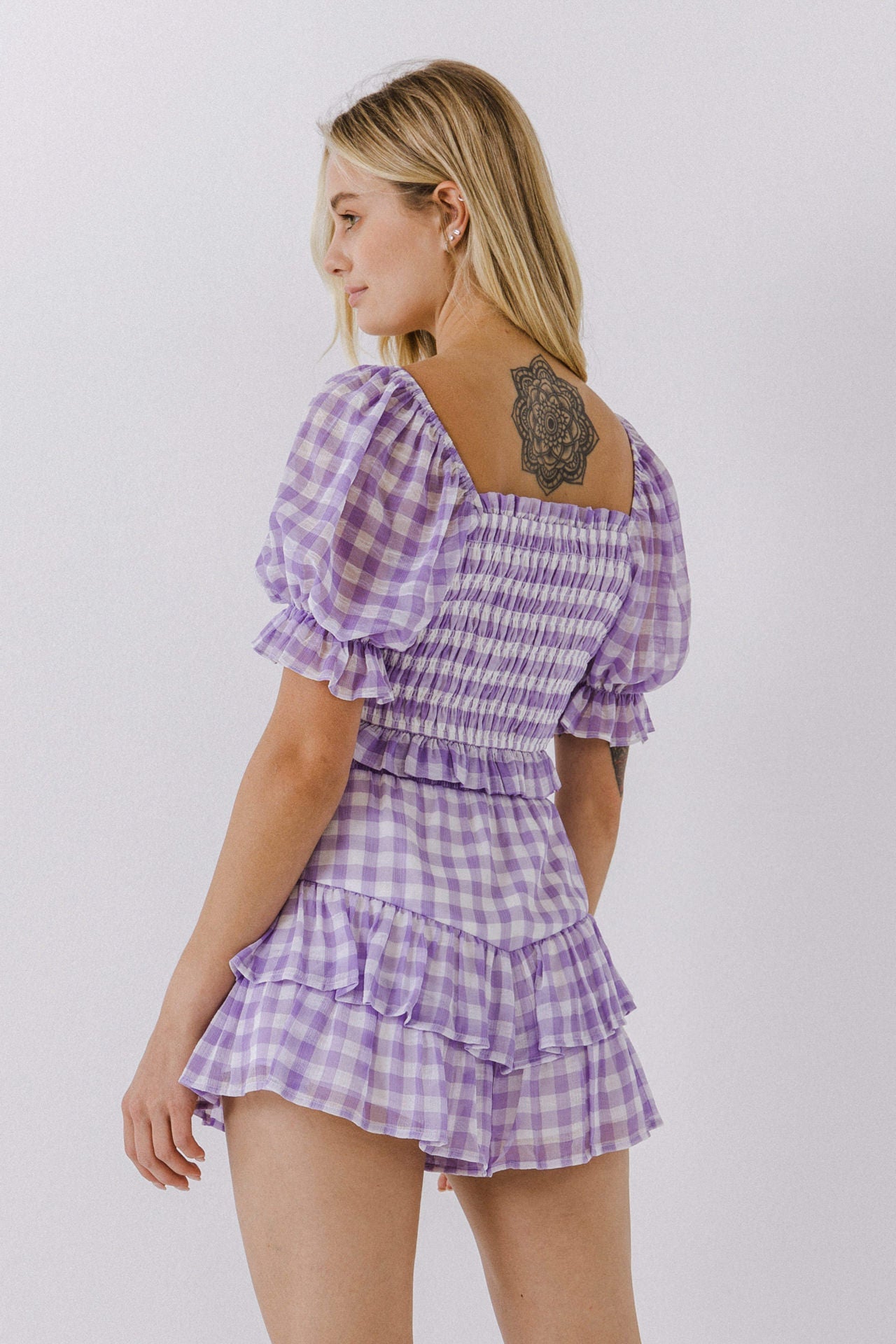 ENGLISH FACTORY - English Factory - Gingham Print Smocked Top - TOPS available at Objectrare