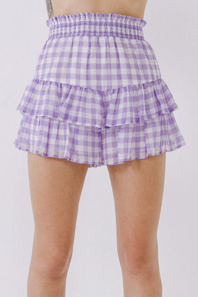 ENGLISH FACTORY - English Factory - Gingham Print Shorts - SHORTS available at Objectrare