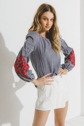 FREE THE ROSES - Striped Long Sleeve Tunic - TOPS available at Objectrare