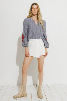 FREE THE ROSES - Striped Long Sleeve Tunic - TOPS available at Objectrare