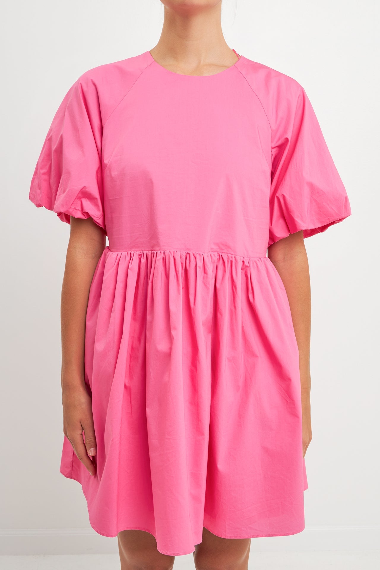 Short Balloon Sleeve Mini Dress