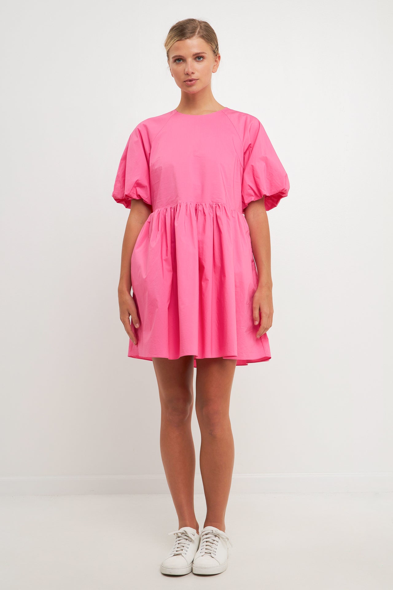 Short Balloon Sleeve Mini Dress