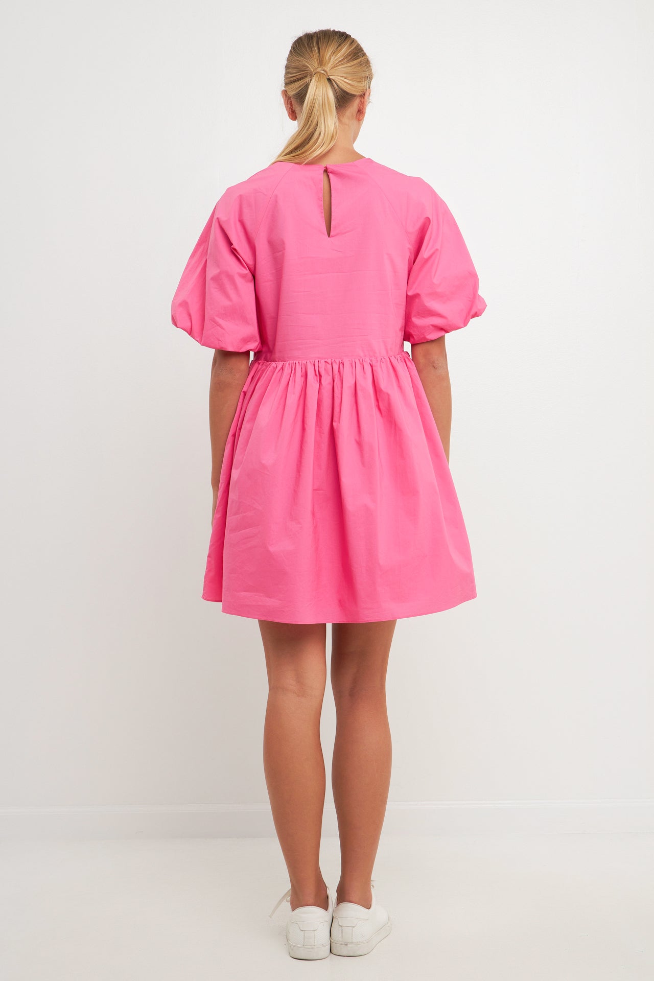 Short Balloon Sleeve Mini Dress