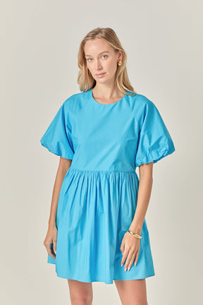 ENGLISH FACTORY - Short Balloon Sleeve Mini Dress - DRESSES available at Objectrare