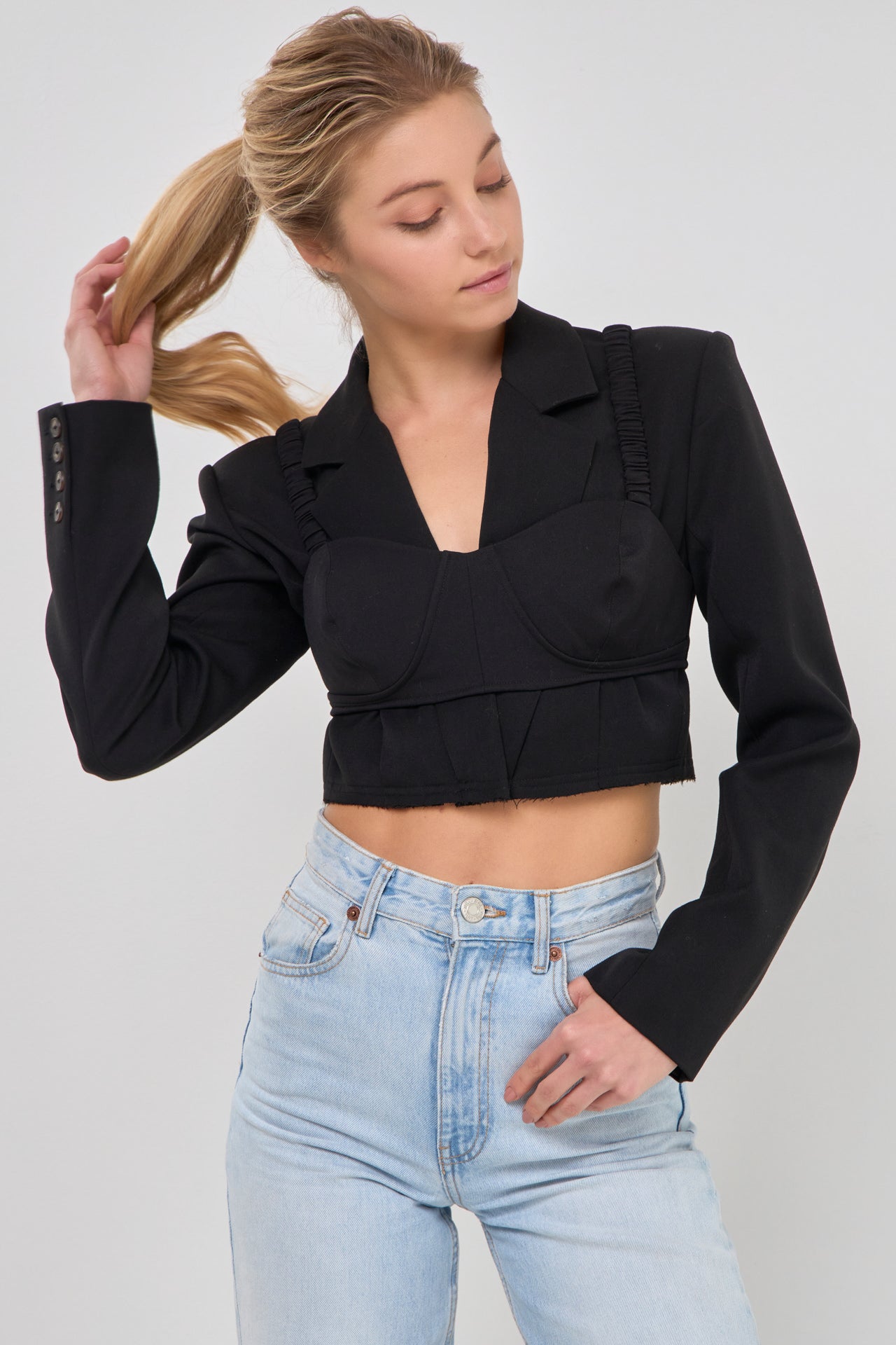 GREY LAB - Cropped Blazer - BLAZERS available at Objectrare