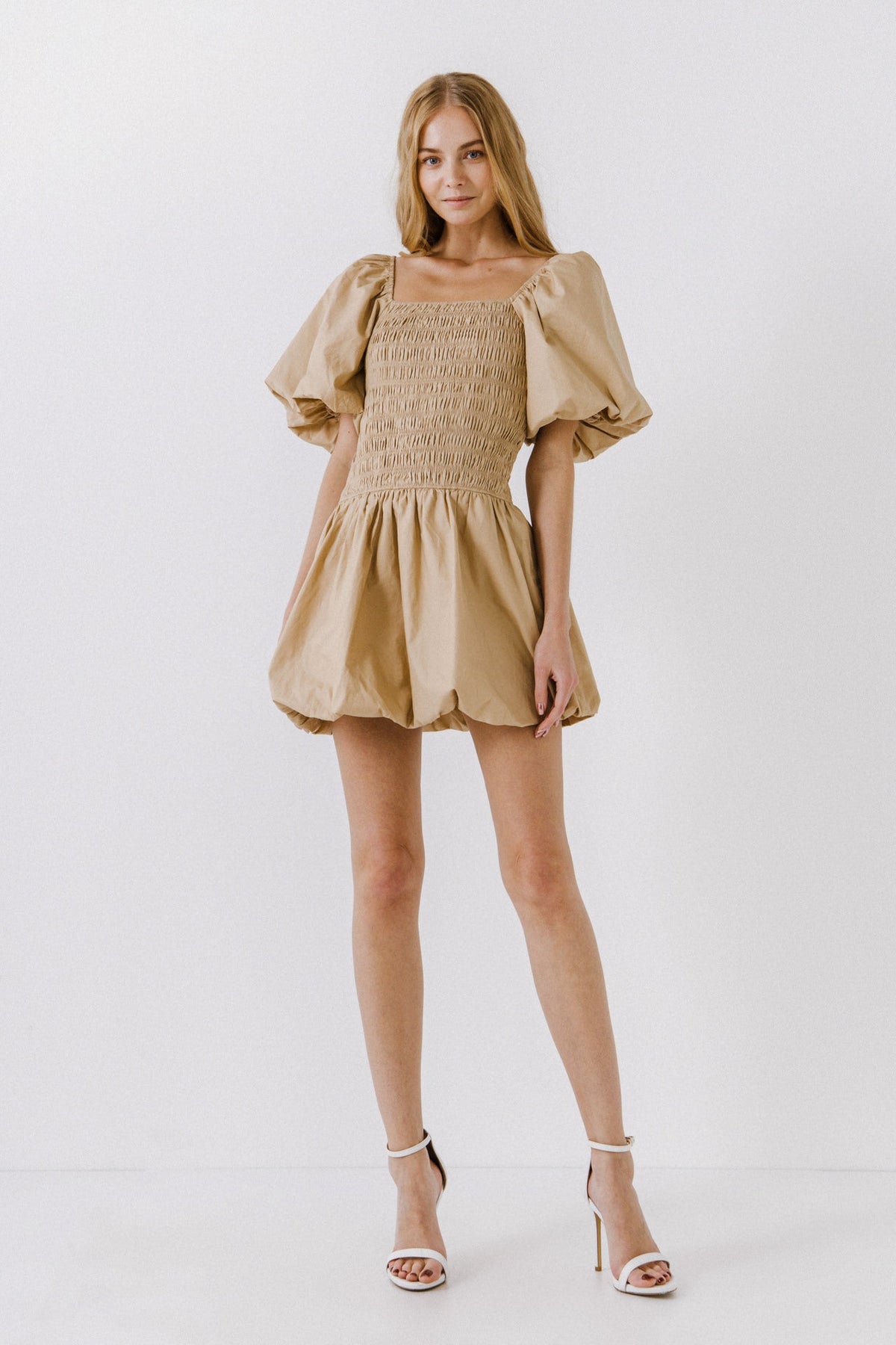 ENDLESS ROSE - Endless Rose - Smocked Puff Mini Dress - DRESSES available at Objectrare