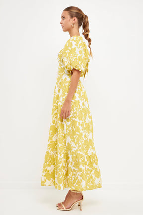 Free The Roses -  Floral Print Maxi Dress