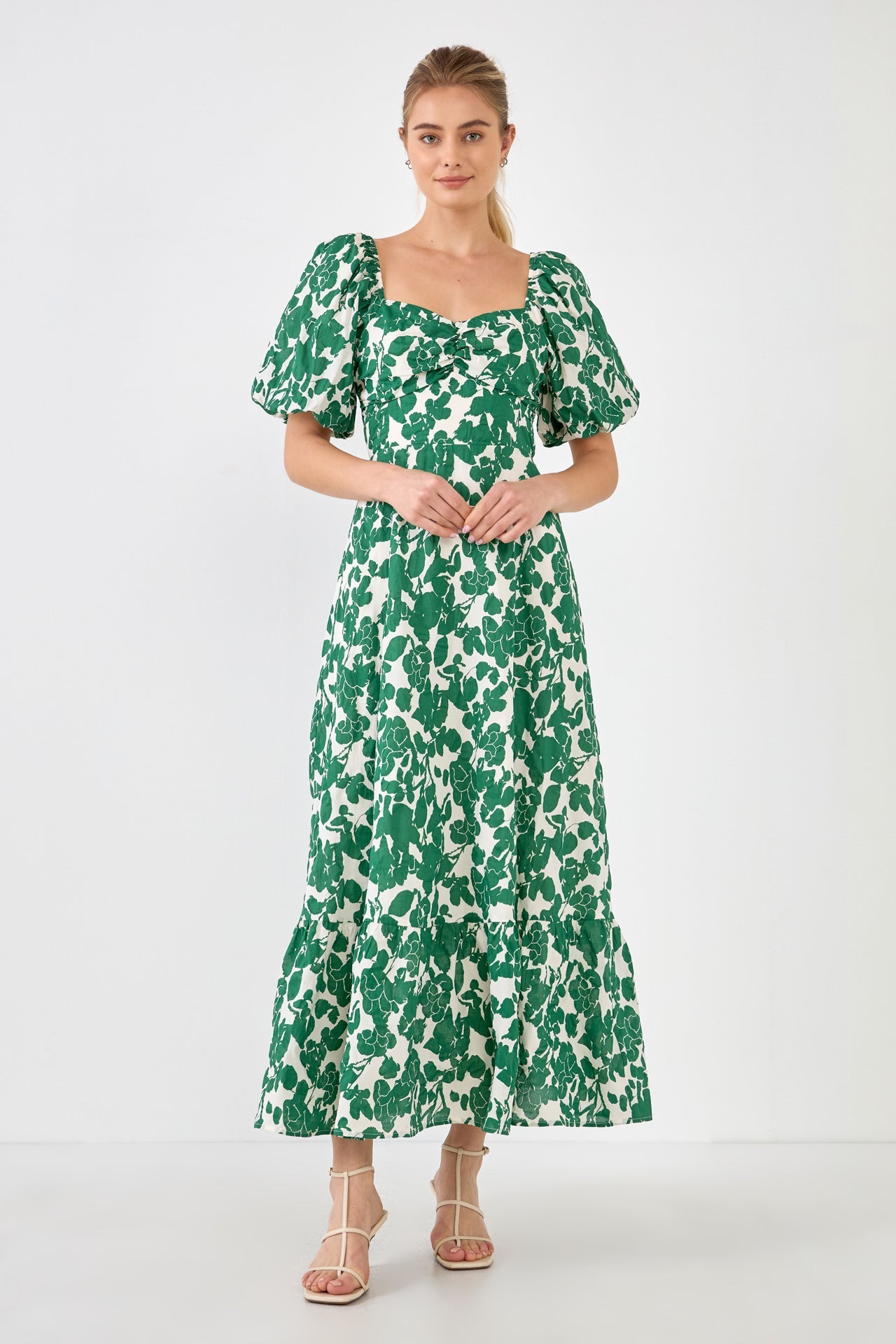 free the roses floral print maxi dress English Factory