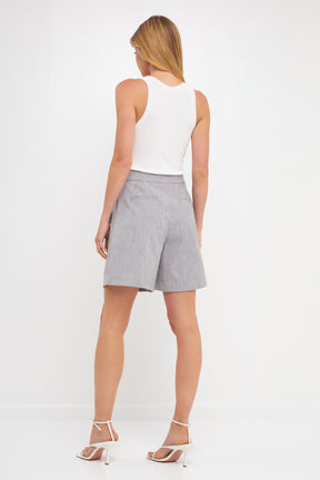 ENDLESS ROSE - Endless Rose -High-Waisted Pleated Shorts - SHORTS available at Objectrare