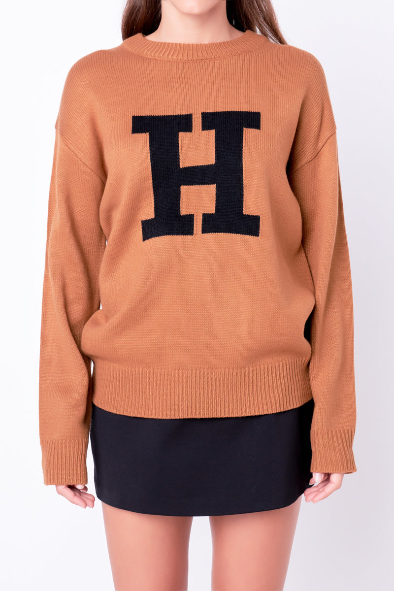 ENGLISH FACTORY - Alphabet Motif Sweater - SWEATERS & KNITS available at Objectrare