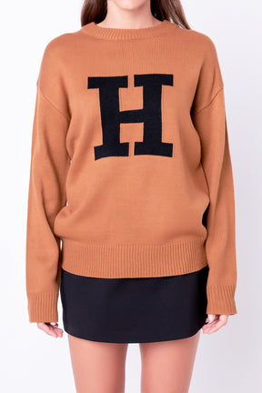 ENGLISH FACTORY - Alphabet Motif Sweater - SWEATERS & KNITS available at Objectrare