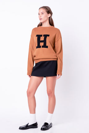 ENGLISH FACTORY - Alphabet Motif Sweater - SWEATERS & KNITS available at Objectrare