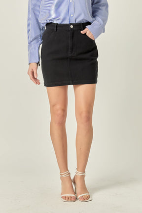 ENGLISH FACTORY - Basic Denim Mini Skirt - SKIRTS available at Objectrare