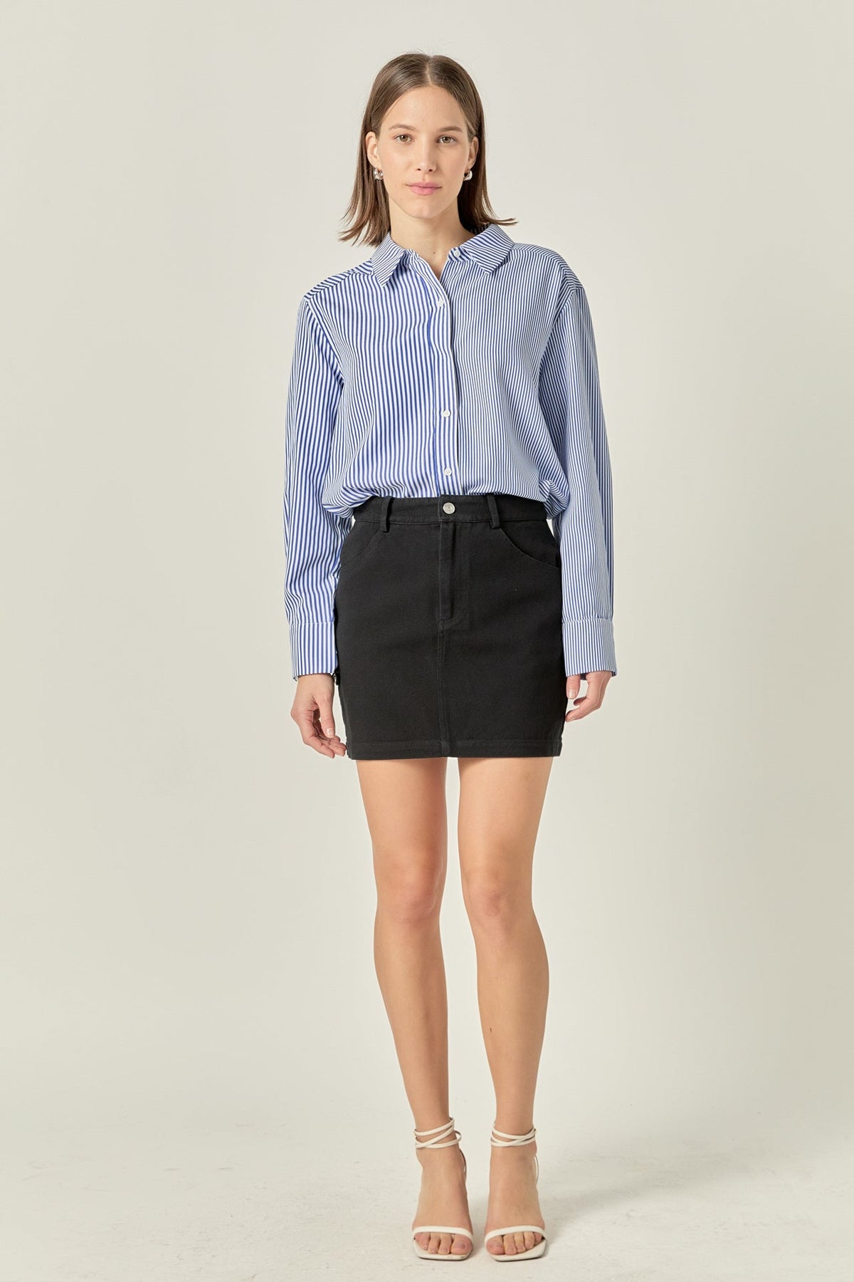 ENGLISH FACTORY - Basic Denim Mini Skirt - SKIRTS available at Objectrare