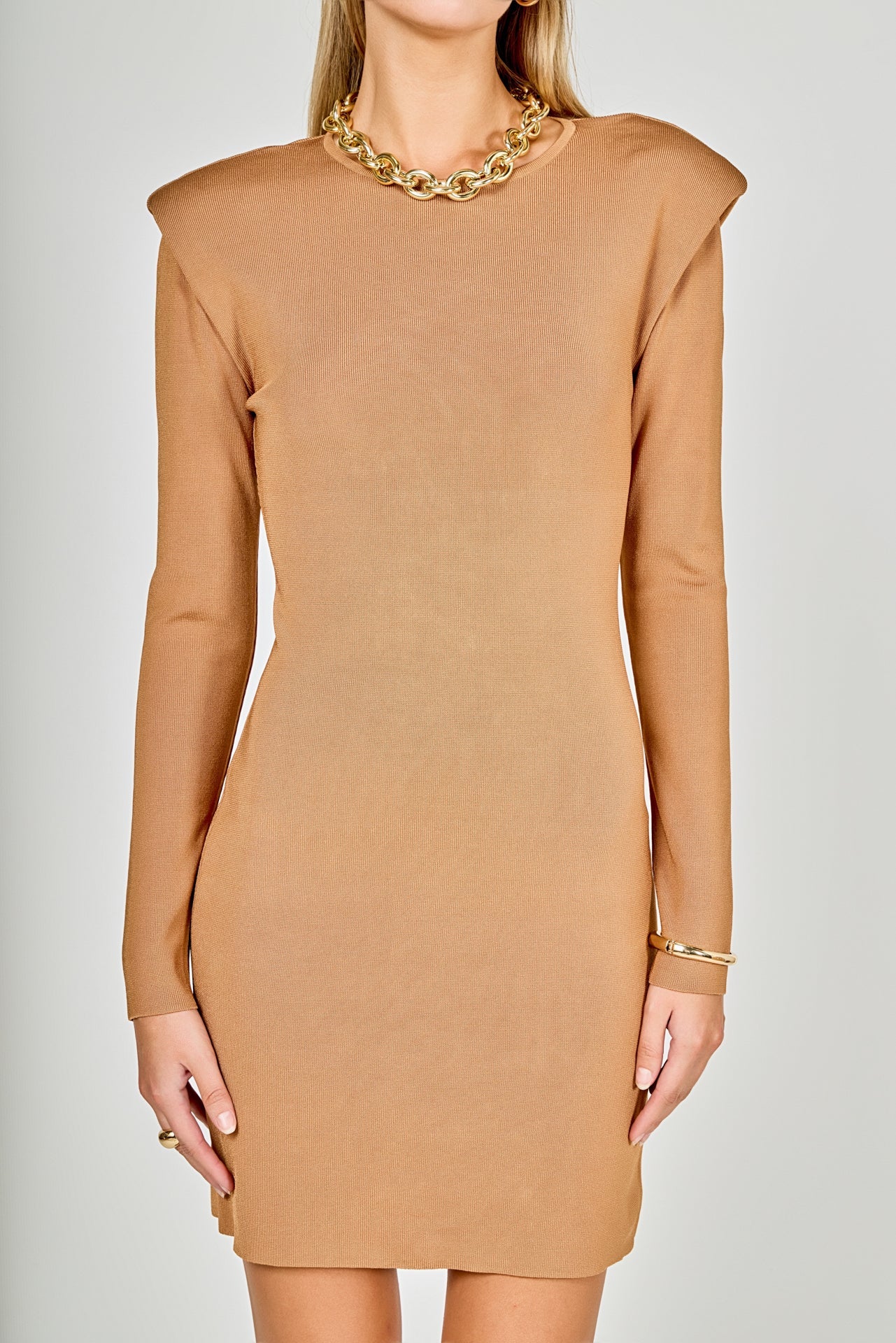ENDLESS ROSE - Shoulder Pad Knit Dress - DRESSES available at Objectrare