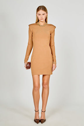 ENDLESS ROSE - Shoulder Pad Knit Dress - DRESSES available at Objectrare