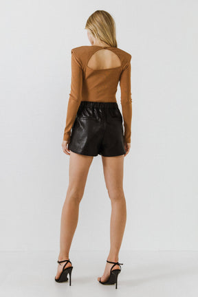 ENDLESS ROSE - Shoulder Pad Knit Top - SWEATERS & KNITS available at Objectrare