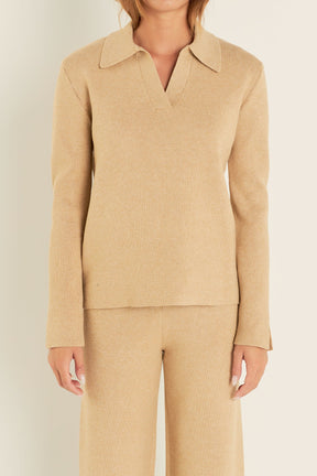 ENGLISH FACTORY - Collared Knit Sweater - SWEATERS & KNITS available at Objectrare