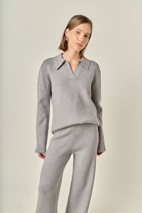 ENGLISH FACTORY - Collared Knit Sweater - SWEATERS & KNITS available at Objectrare