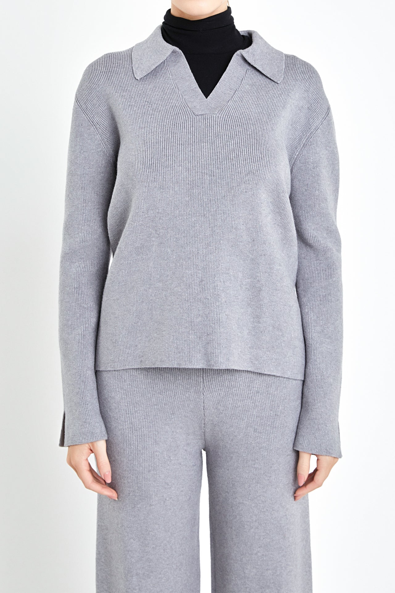 ENGLISH FACTORY - Collared Knit Sweater - SWEATERS & KNITS available at Objectrare